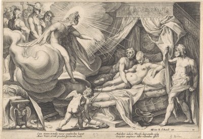 Marte e Venere sorpresi da Apollo da Hendrick Goltzius (workshop of)