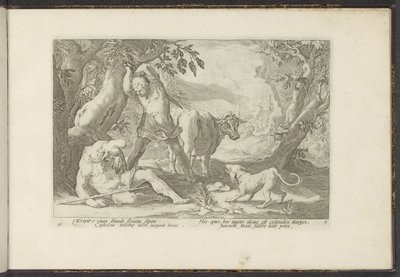Mercurio uccide Argo (serie: Metamorfosi di Ovidio) da Hendrick Goltzius (workshop of)