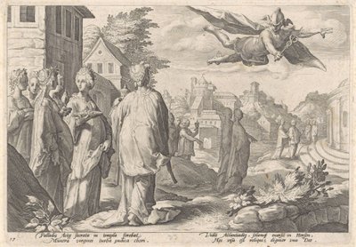 Mercurio e Herse, Metamorfosi di Ovidio (titolo della serie) da Hendrick Goltzius (workshop of)