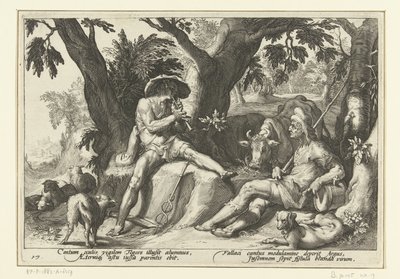 Mercurio suona il flauto per Argo da Hendrick Goltzius (workshop of)