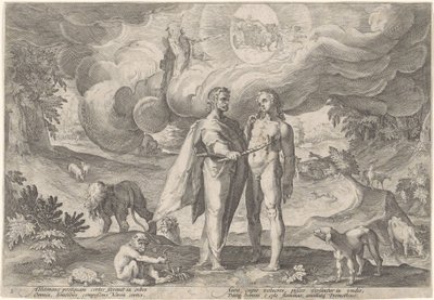 Prometeo crea il primo uomo da Hendrick Goltzius (workshop of)