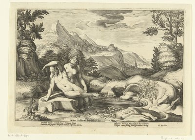 Salmacis e Ermafrodito Ovidio, Metamorfosi (serie) da Hendrick Goltzius (workshop of)