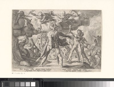 La Battaglia tra gli Dei e i Giganti (Metamorfosi di Ovidio) da Hendrick Goltzius (workshop of)