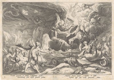 Caduta di Fetonte (serie Metamorfosi di Ovidio) da Hendrick Goltzius (workshop of)