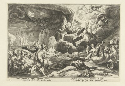 Caduta di Fetonte (serie Metamorfosi di Ovidio) da Hendrick Goltzius (workshop of)