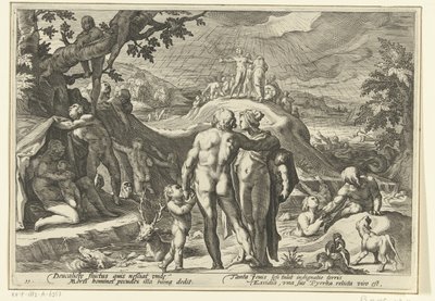 Diluvio di Deucalione da Hendrick Goltzius (workshop of)