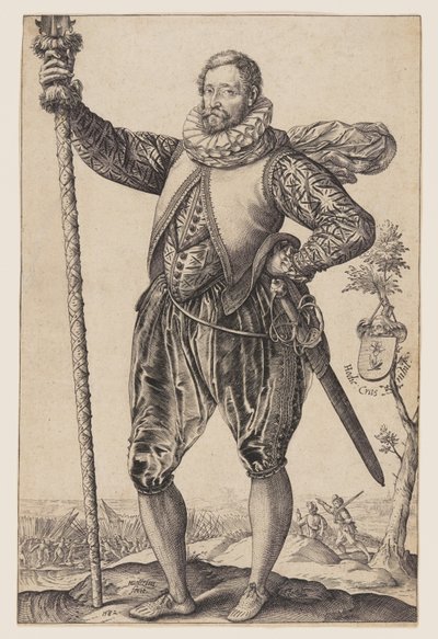 Un uomo-pirata girato a sinistra da Hendrick Goltzius