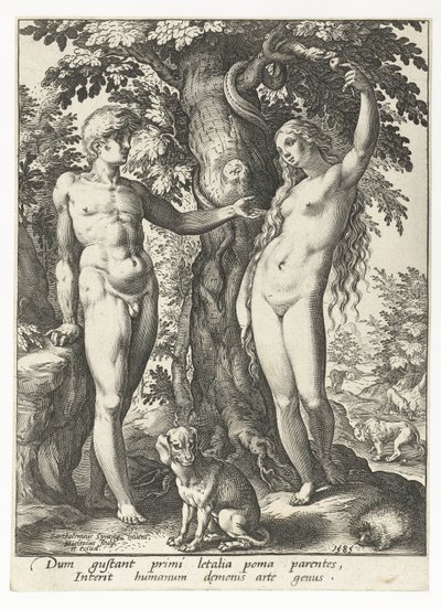 Adamo ed Eva e il serpente da Hendrick Goltzius