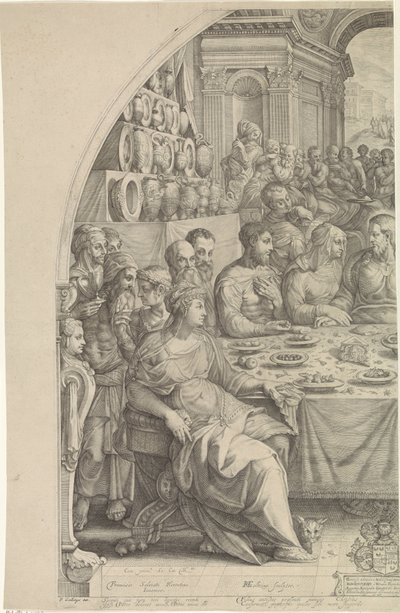 Nozze di Cana, foglio sinistro da Hendrick Goltzius