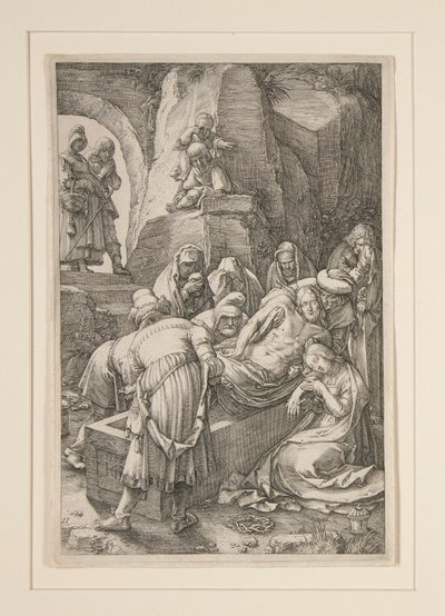 Sepoltura di Cristo, da La Passione, #11 in una serie di 12 incisioni da Hendrick Goltzius