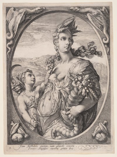 Cerere, da Tre dei o dee pagani da Hendrick Goltzius
