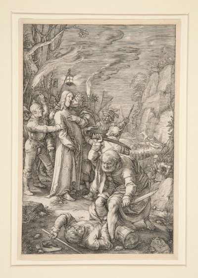 Cristo catturato (il tradimento di Cristo), da La Passione, #3 in una serie di 12 incisioni da Hendrick Goltzius