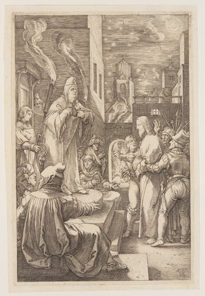 Cristo davanti a Caifa, da La Passione da Hendrick Goltzius