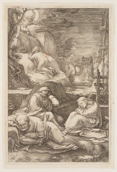 Cristo sul Monte degli Ulivi, da La Passione da Hendrick Goltzius
