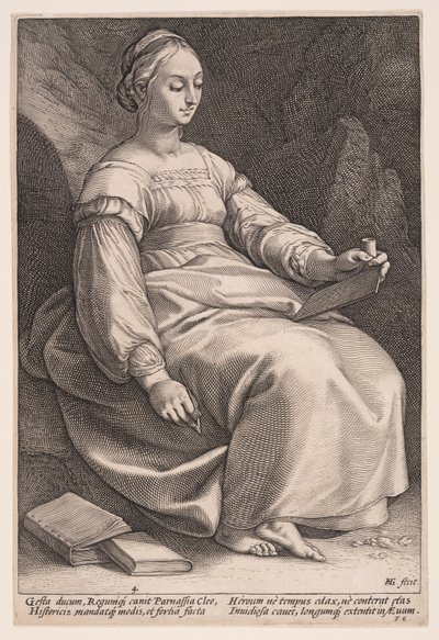 Clio, la musa della storia, da Le nove muse da Hendrick Goltzius