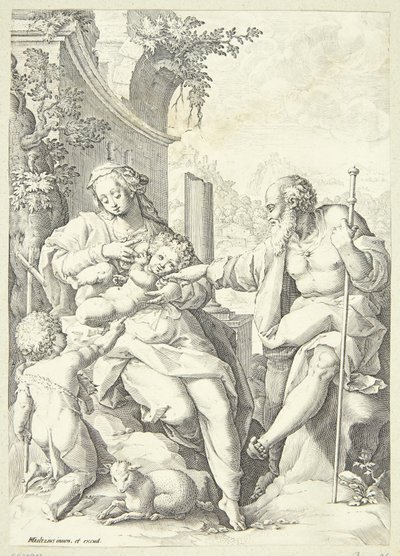 La Sacra Famiglia con il piccolo Giovanni da Hendrick Goltzius