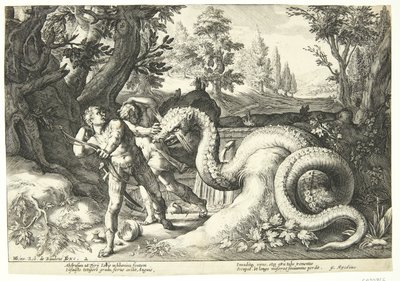 Dragen racconta i compagni di Kadmos da Hendrick Goltzius