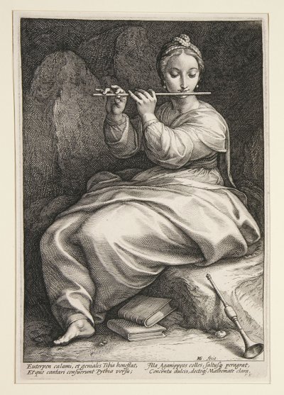 Euterpe, tavola 6 della serie Le nove Muse da Hendrick Goltzius