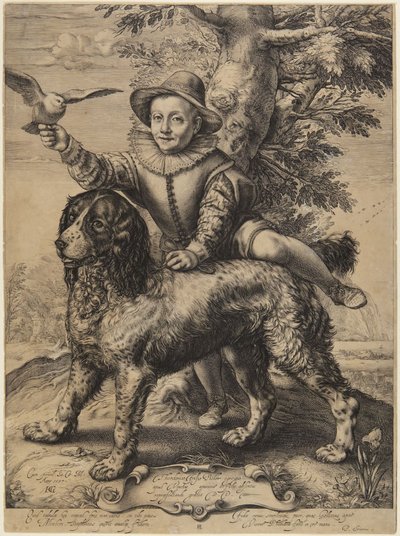 Frederick de Vries con il cane di Goltzius da Hendrick Goltzius