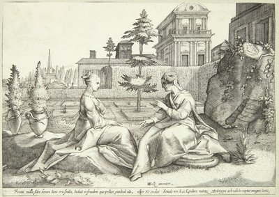 Giunone travestita da Beroe avverte Semele da Hendrick Goltzius