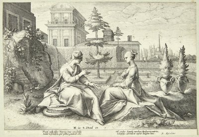 Giunone travestita da Beroë avverte Semele da Hendrick Goltzius