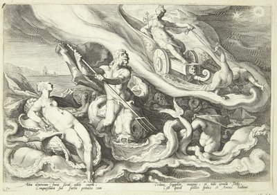 Giunone si lamenta di Callisto a Oceano e Teti da Hendrick Goltzius