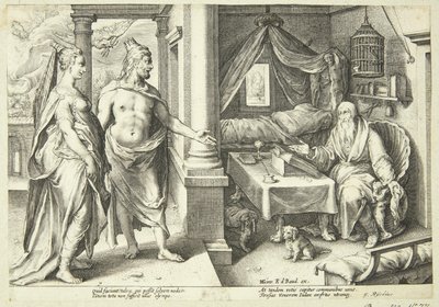 Giove e Giunone consultano Tiresia da Hendrick Goltzius