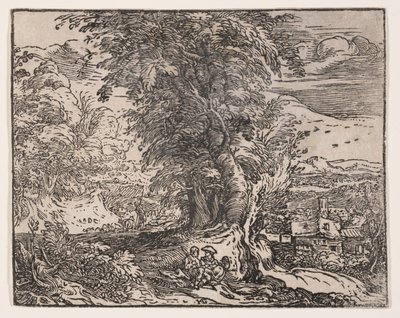 Paesaggio con coppia di pastori da Hendrick Goltzius