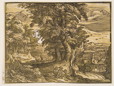 Paesaggio con coppia di pastori da Hendrick Goltzius
