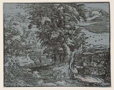 Paesaggio con coppia di pastori da Hendrick Goltzius