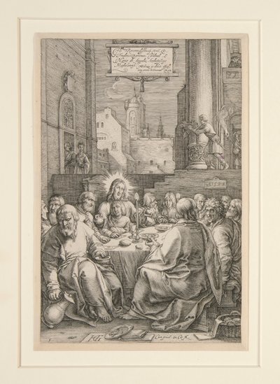 Ultima Cena, da La Passione, n.1 in una serie di 12 incisioni da Hendrick Goltzius