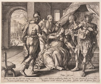 Lucrezia che si uccide, da La storia di Lucrezia da Hendrick Goltzius