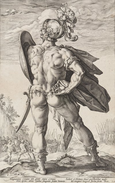 Marco Valerio Corvo (Eroi romani, tavola 6) da Hendrick Goltzius