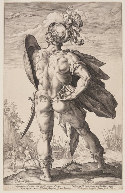 Marco Valerio Corvo, da "Gli eroi romani". da Hendrick Goltzius