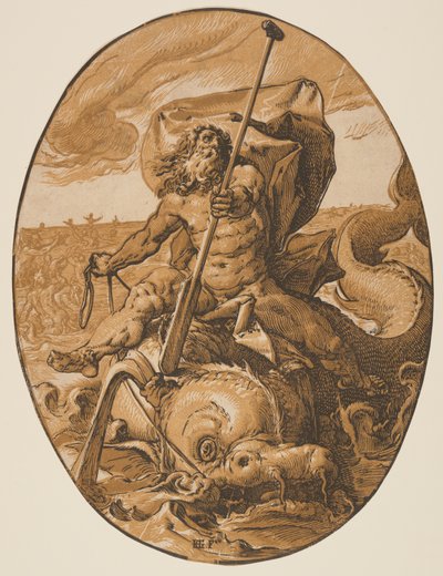 Oceano, da Le divinità da Hendrick Goltzius