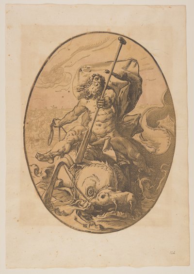 Oceano, da Le divinità da Hendrick Goltzius