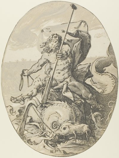 Oceanus, tavola due da Demogorgon e le Divinità da Hendrick Goltzius