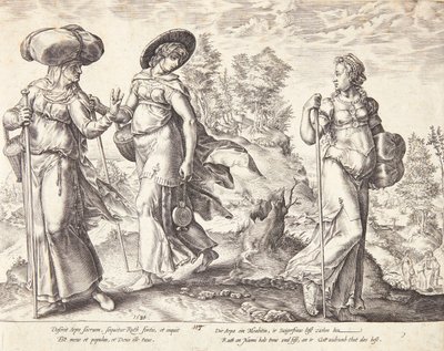 Orpa lascia Rut e Noemi da Hendrick Goltzius