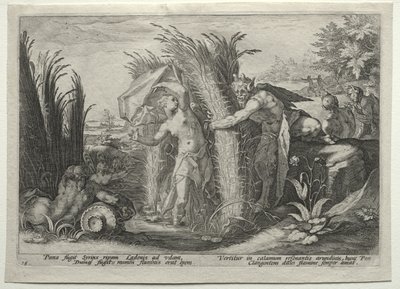 Pan insegue Siringa da Hendrick Goltzius