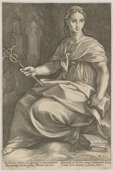 Polimnia, tavola 8 della serie «Nove Muse» da Hendrick Goltzius