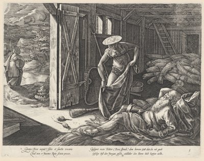 Ruth e Boaz nel granaio da Hendrick Goltzius