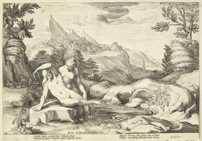 Salmakis e Ermafrodito da Hendrick Goltzius