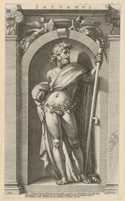 Saturno, foglio 1 della serie «Otto divinità antiche» da Hendrick Goltzius