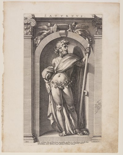 Saturnus (Saturno), da Otto divinità pagane da Hendrick Goltzius