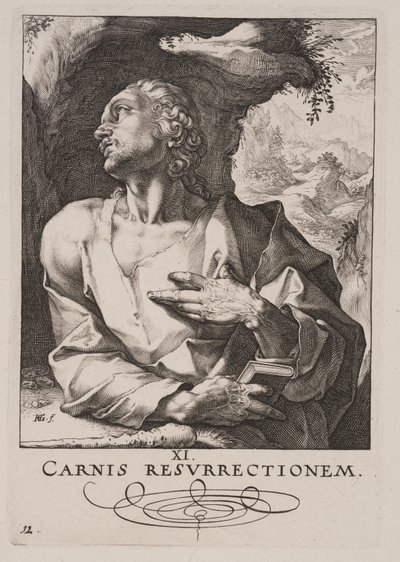 San Giuda Taddeo, di Cristo, gli Apostoli e San Paolo con il Credo da Hendrick Goltzius