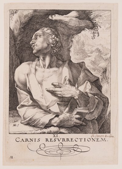 San Giuda Taddeo, di Cristo, gli Apostoli e San Paolo con il Credo da Hendrick Goltzius