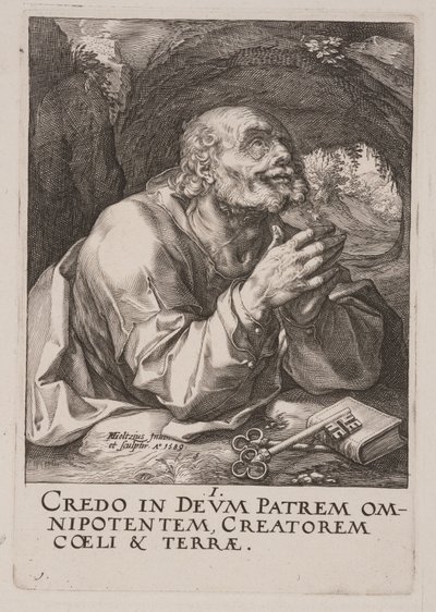 San Pietro, da Cristo, gli Apostoli e San Paolo con il Credo da Hendrick Goltzius