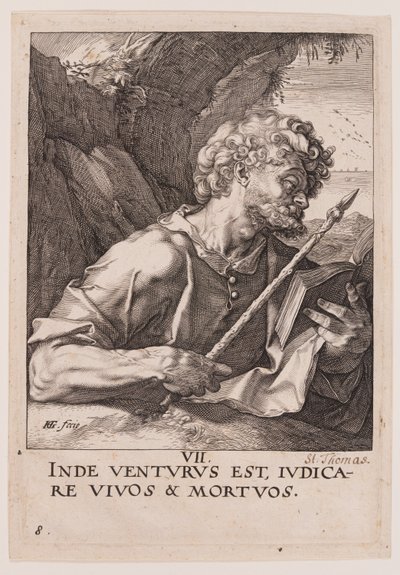 San Tommaso, da Cristo, gli Apostoli e San Paolo con il Credo da Hendrick Goltzius