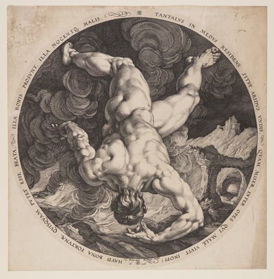 Tantalo, da I quattro disgraziati da Hendrick Goltzius