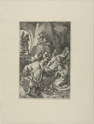 La sepoltura, tavola undici da La Passione di Cristo da Hendrick Goltzius